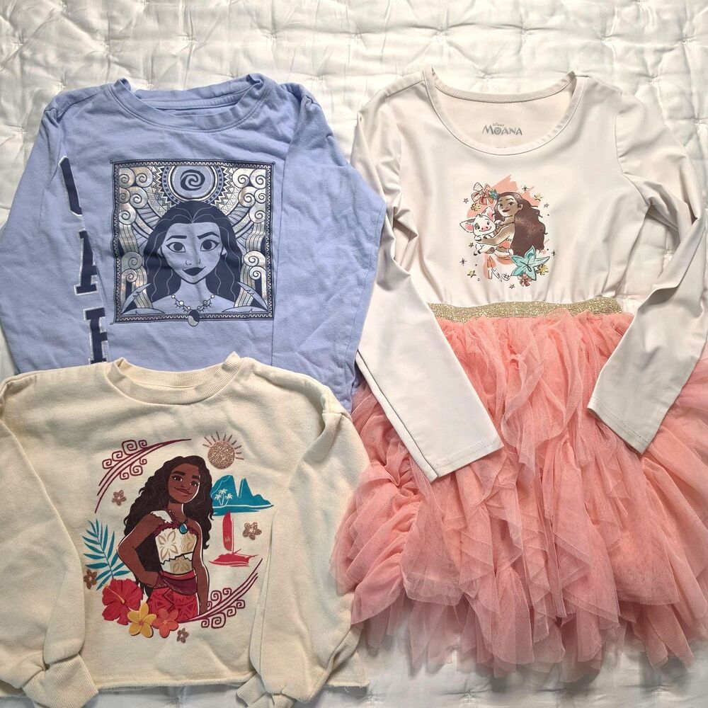 Moana Girls Long sleeve tops and Dress 5T/XS